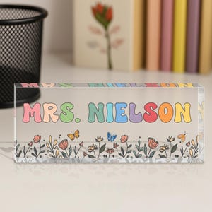 Regalos personalizados para profesores, regalos de agradecimiento para profesores, letrero personalizado para profesores, placa de escritorio para profesores, regalos para profesores, letrero con nombre para profesores