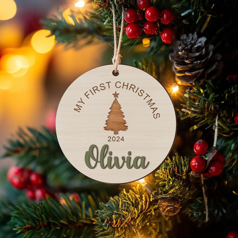 Custom Baby's First Christmas Ornament 2024, Personalized Baby's Name