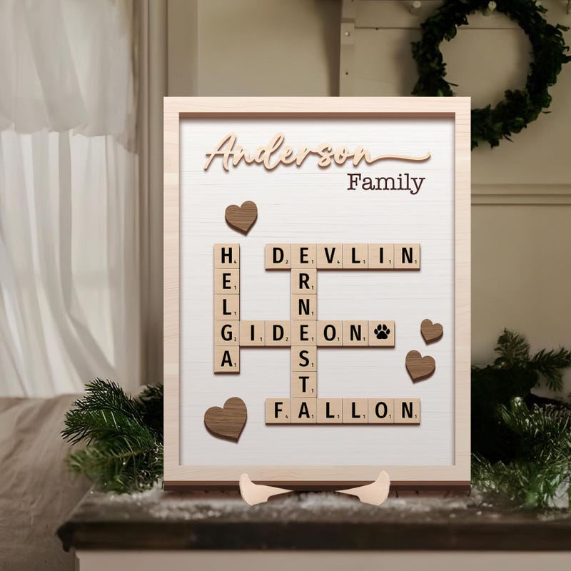 Crossword Family Name Wall Decor Etsy Crossword Family Name Wall Decor Etsy