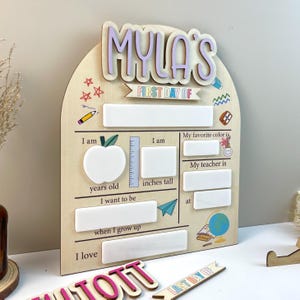 Letrero personalizado intercambiable para el primer y último día de clases, letrero para el primer día de clases, tablero escolar de madera personalizado, regalo para estudiantes