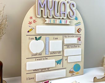Custom First & Last Day of School Interchangeable Sign, First Day At Back to School Sign, Custom Wooden School Board, Gift For Students