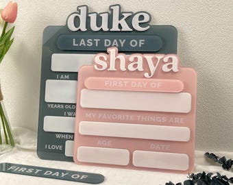 Acrylic First Day of School Sign, Personalized School Sign, Back to Schoo, Photo Prop, Custom First & Last Day School Board, Milestone Sign
