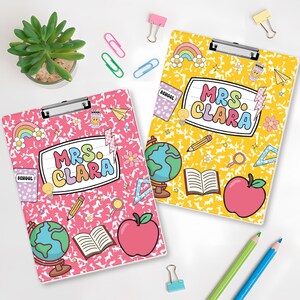 Custom Teacher Clipboard Composition Book With Name, Personalized Teacher Gifts, Teacher Appreciation, Back To School Gift, End of Year Gift