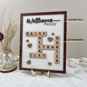 Personalized Camping Wooden Sign - Custom Family Name - Parents with up to 2 Kids and 3 Pets - Gift Idea For Family/ Camping Lovers main image 1