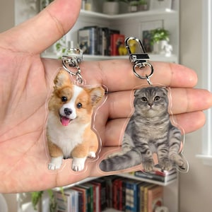Custom Cat Keychain, Personalized Pet Gift, Custom Pet Keychain, Pet Memorial, Acrylic Keychain, Gift for Pet Lover, Family Photo Keychain
