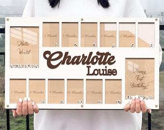Personalized Baby First Year Picture Frame, Baby Picture Frame, Newborn To One Year Photo Frame, Monthly Baby Photo Frame, Newborn Gifts