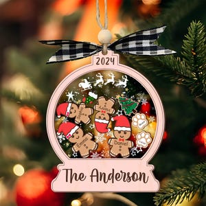 Personalized Christmas Gingerbread Family Ornament 2025, 4D Customized Cookie Ornament Gift for Christmas, Family Ornament 2025, Cousin Crew