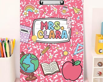 Cuaderno de composición personalizado para profesores con nombre, regalos personalizados para profesores, agradecimiento a los profesores, regalo de regreso a clases, regalo de fin de año