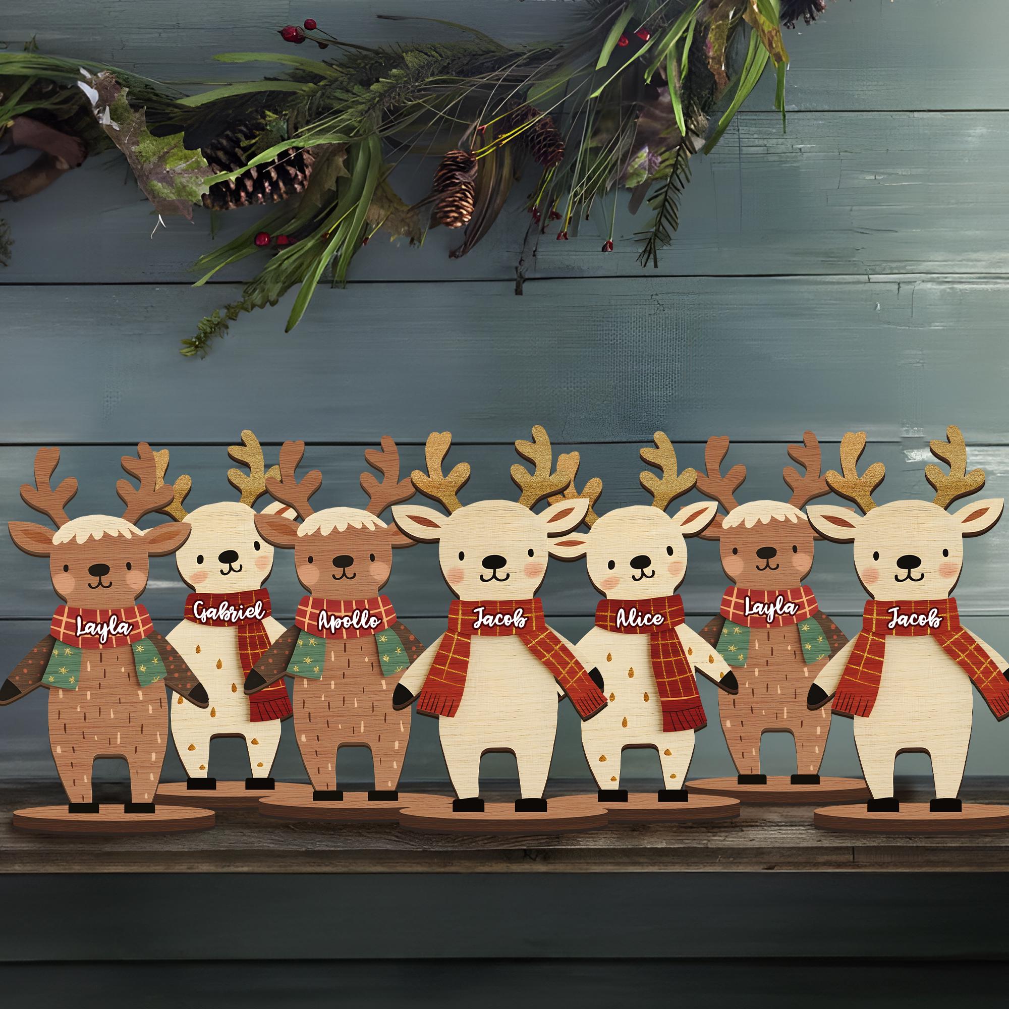 Personalized Freestanding Reindeer, Family Christmas Reindeer Decoration, Place Names Setting, Ornament, Table Place Names, Grandma's Gift