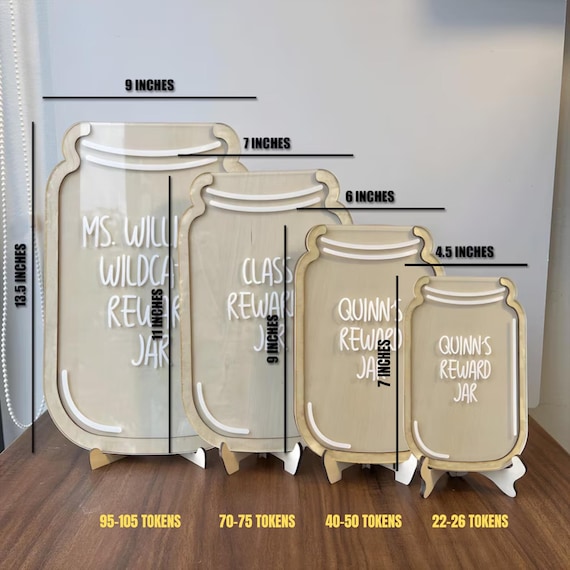 Barattolo Ricompense Magnetico Con Supporto Legno - 25 Stelle