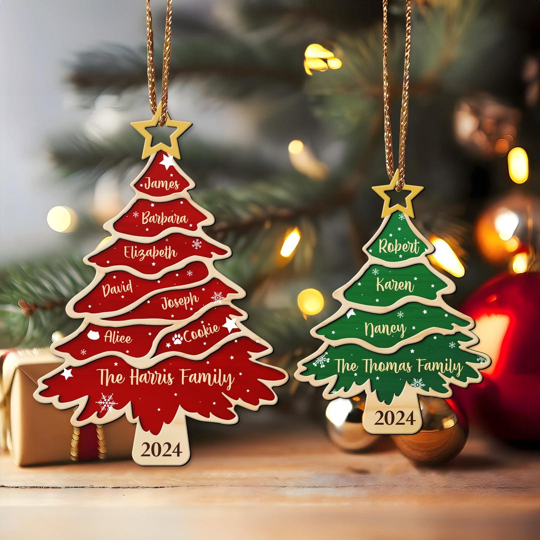 Personalized Family Christmas Ornament, Family Names Tree Ornament