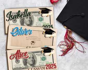 Personalized Graduation 2026 Money Holder Gift, Custom Gift for Grad Student, Gift for High School Senior, Custom Grad Name Cash Holder