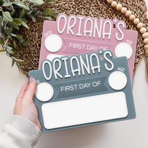 Letrero acrílico para el primer día de clases, letrero escolar personalizado, regreso a clases, accesorio para fotos, tablero personalizado para el primer y último día de clases, letrero de hito.