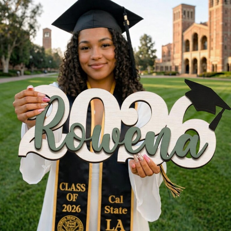Graduation 2026 Name Sign – Personalized Senior Photo Prop, Class of ...