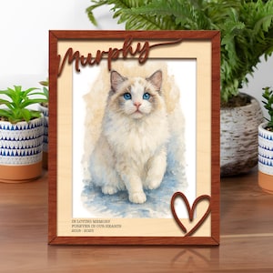 Personalized Pet Memorial Picture Frame, Pet Lover Photo Gift, Dog Keepsake Sign with Name, Cat Loss Gift, Loss Of Dog, Gift For Her, Him