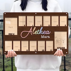 Personalized Pre K to Graduation School Picture Frame, Custom School Years Photo Frame, Grade School Photo Frame, Senior Graduation Gift