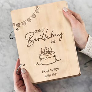 Tarjetas de cumpleaños pasados, álbum de tarjetas de cumpleaños, recuerdo para niños, porta tarjetas de cumpleaños personalizado, de madera, expositor de tarjetas, regalo para niños