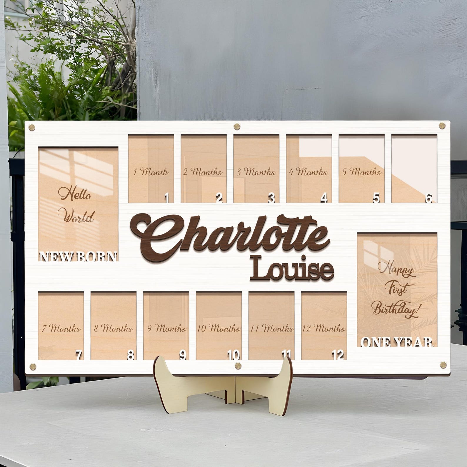 Personalized Baby First Year Picture Frame, Baby Picture Frame, Newborn ...