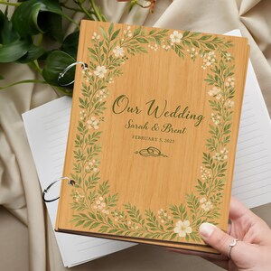 Porte-cartes floral de mariage, Carnet de cartes personnalisé, Cartes souvenir, Carnet de souvenirs de mariage personnalisé, Cadeau pour la mariée, Photo de fiançailles