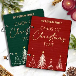 Gepersonaliseerde kerstkaarthouder, kaarten aandenken, kaartopslag, aangepast kerstgeheugenboek, aangepaste kaarthouder, kerstcadeau voor familie