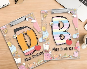 Personalized Teacher Clipboard, Custom Boho Floral Design, Back To School Gift
