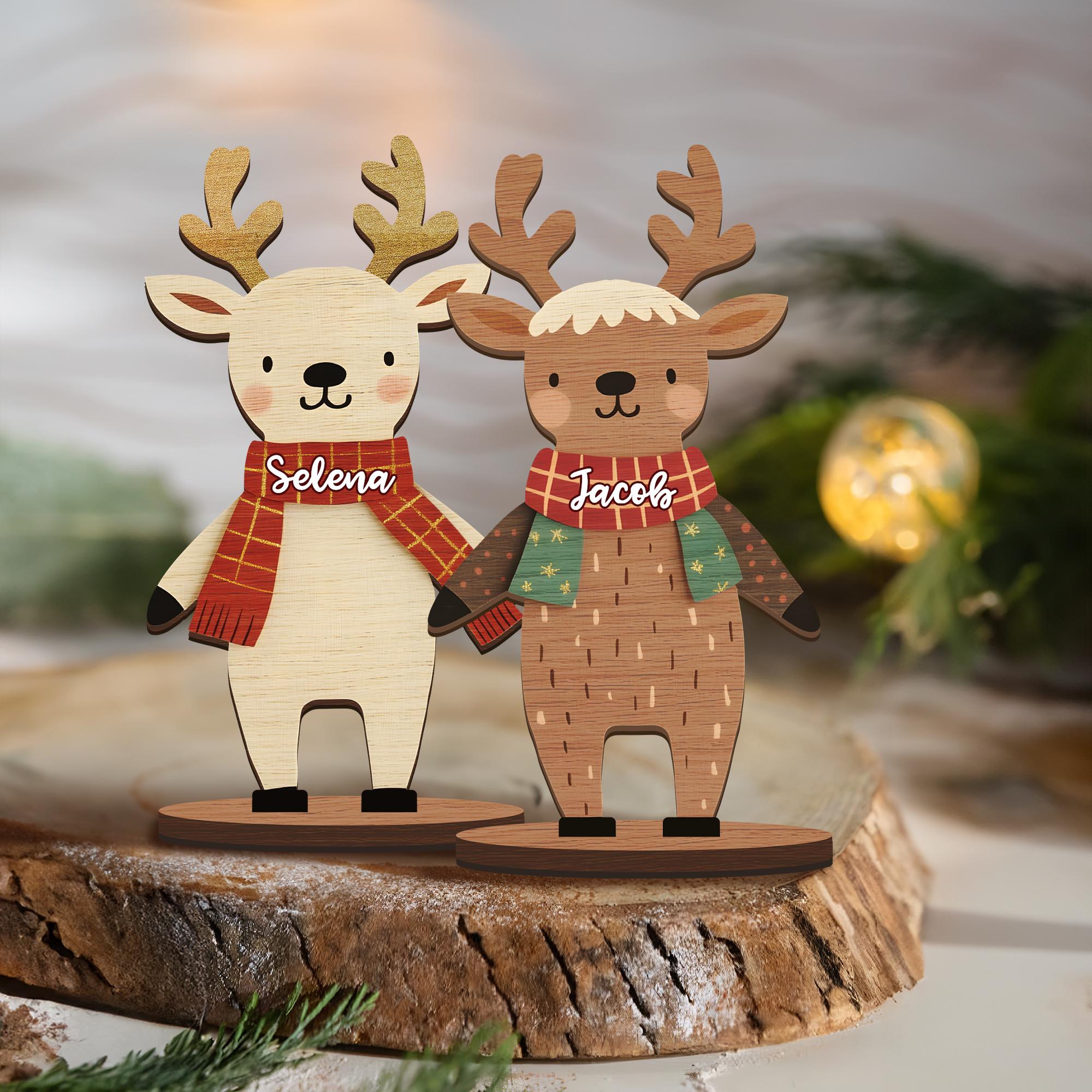 Personalized Freestanding Reindeer, Family Christmas Reindeer Decoration, Place Names Setting, Ornament, Table Place Names, Grandma's Gift