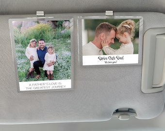 Personalized Car Visor Clip with Photo, Custom Sun Visor Picture Holder, Father's Day Gift, Sentimental Car Decoration, Drive Safe Daddy