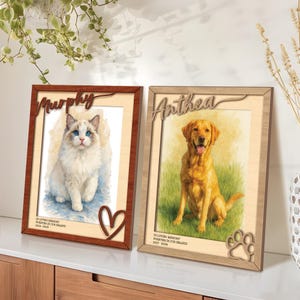 Personalized Pet Memorial Picture Frame, Pet Lover Photo Gift, Dog Keepsake Sign with Name, Cat Loss Gift, Loss Of Dog, Gift For Her, Him