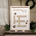 Personalized Scrabble Puzzle Sign, Grandkids Crossword Scrabble Wooden Sign, Custom Family Name, Grandparents Christmas Gift, Last Name Sign