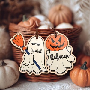 Boo Basket Tag, 3D Halloween Name Tags, Personalized Halloween Tag, Pumpkin Basket Name Tag, Trick or Treat, Boo Bag Name Tag, Skull Tag