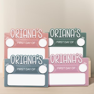 Letrero acrílico para el primer día de clases, letrero escolar personalizado, regreso a clases, accesorio para fotos, tablero personalizado para el primer y último día de clases, letrero de hito.