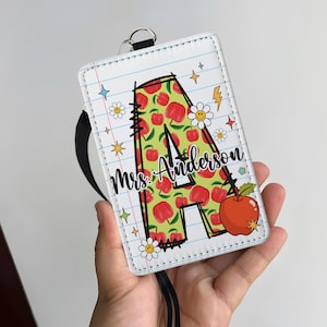 Composition Book Teacher ID Badge Holder, Teacher Gifts, Back To School Gift, Custom ID Holder, Lanyard Accessories, Teacher Appreciation