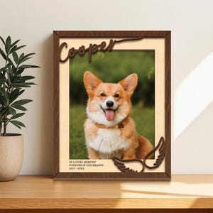 Personalized Pet Memorial Picture Frame, Pet Lover Photo Gift, Dog Keepsake Sign with Name, Cat Loss Gift, Loss Of Dog, Gift For Her, Him