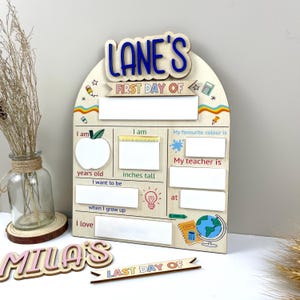 Letrero personalizado intercambiable para el primer y último día de clases, letrero para el primer día de clases, tablero escolar de madera personalizado, obsequios para estudiantes