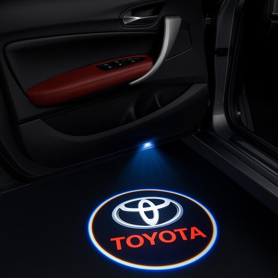 Toyota LED Car Door Logo Lights – Battery Powered Projector Kit, No Wiring, Easy Install, 2pcs Courtesy Light for All Toyota Models