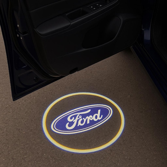 Ford LED Car Door Logo Lights – Battery Powered Projector Kit, No Wiring, Easy Install, 2pcs Courtesy Light for All Ford Models
