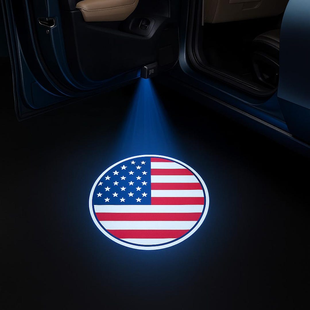 American Flag LED Car Door Projector Lights: Patriotic Auto Decor - Etsy