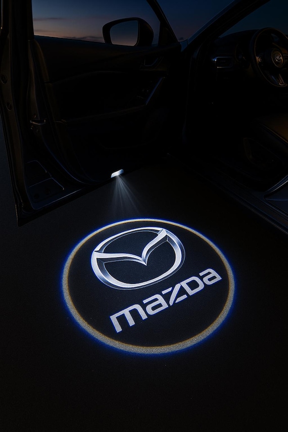 Car Door LED Logo Light | Rechargeable Mazda Projector Light | Wireless Welcome Door Lamp | For All Mazda Models