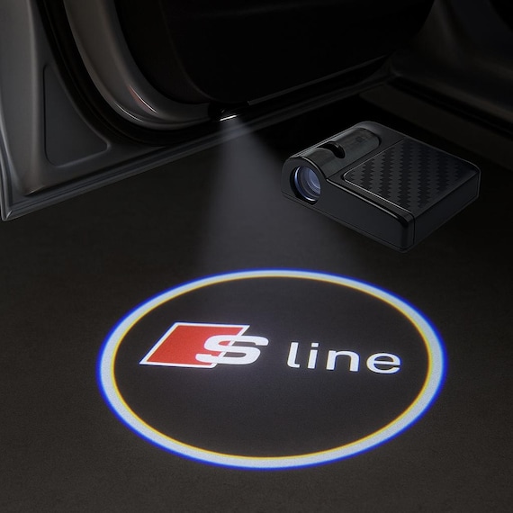 S-Line Welcome Light – LED Car Door Logo with Motion Sensor, Battery Powered, No Wiring (2PCS Set)
