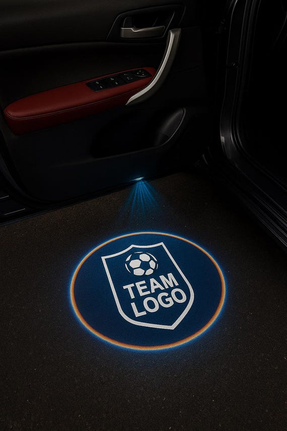 Custom Team Logo Car Door LED Projector – Personalized Team Logo,Universal Fit, Battery Powered,Puddle Courtesy Welcome Light, 2pcs