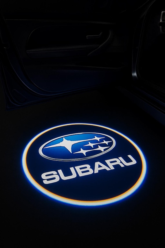 Subaru Car LED Door Logo Light – Battery Powered Ghost Shadow Projector For All Subaru Models w/ Sensor | No Drill Install | 2 pcs