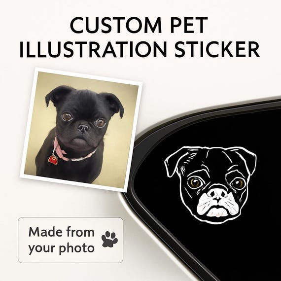 Custom Pet Car Sticker from Photo | Personalized Dog Cat Window Decal | Waterproof Vinyl Car Accessory