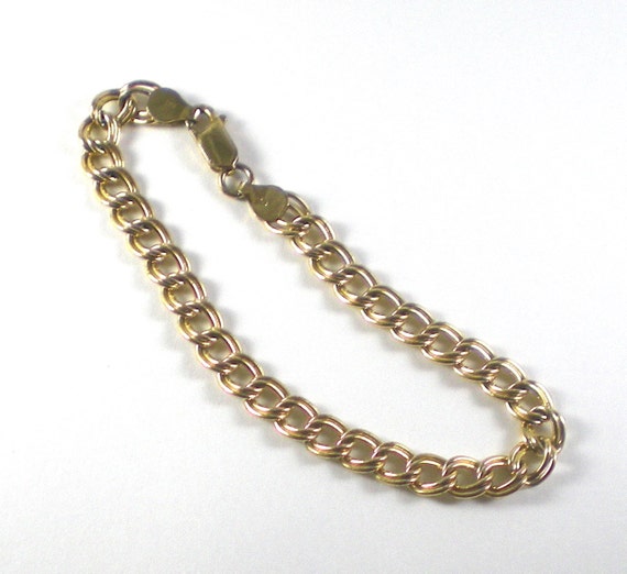 Sterling Silver Vermeil Chain Bracelet - Vintage … - image 2
