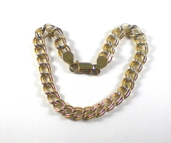 Sterling Silver Vermeil Chain Bracelet - Vintage … - image 3