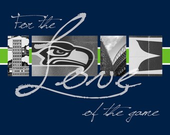 Seattle Seahawks "por el amor del juego de" impresión fotográfica