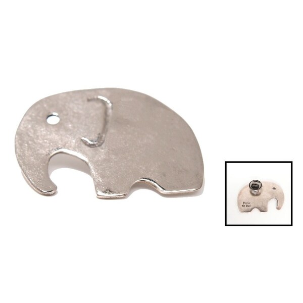 Broche éléphant, bronze argenté, pin animal, bijou africain, accessoire châle, amoureux Afrique, cadeau mamie, fête maman, lesbijouxdebull