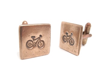 Boutons de manchette moto, bronze doré, cadeau biker motard, amoureux vélo, cycliste, boutons vintage, père témoin mariée, lesbijouxdebull