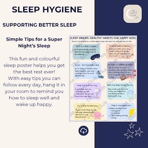 Children’s Sleep Routine Chart | Bedtime Anxiety Support | Kids Sleep Hygiene Poster | Calming Nighttime Printable for Parents