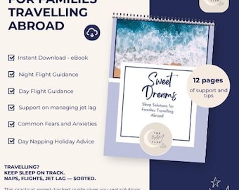 Child Travel Sleep Guide: Jet Lag & Holiday Sleep Tips (eBook Downloadable PDF)