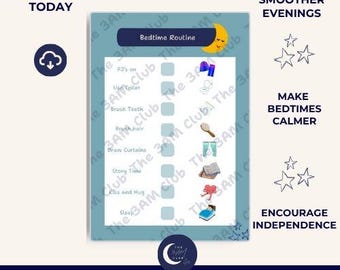Autism Bedtime Routine Chart: Visual Sleep Checklist for Neurodiverse Kids (PDF Download)